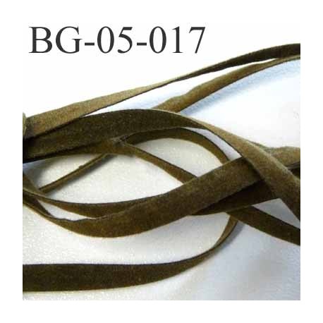 galon ruban lacette à plat façon cuir ou daim agréable au touché et souple largeur 5 mm couleur vert kaki prix au mètre