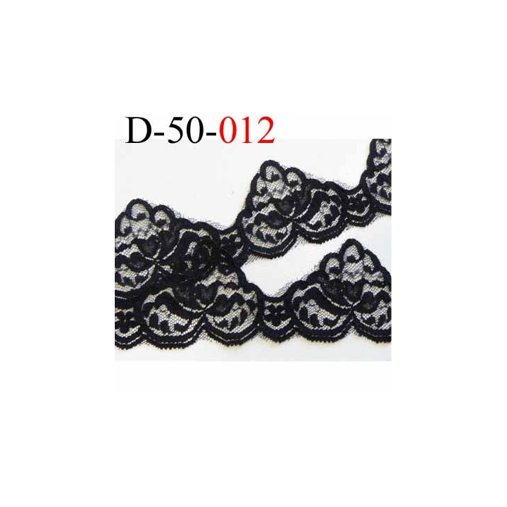 dentelle synthétique largeur 50 mm couleur noir très jolie prix au mètre