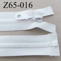 fermeture zip longueur 65 cm couleur blanc séparable largeur 3 cm zip glissière moulé nylon largeur 6 mm curseur en métal