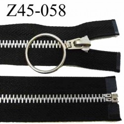 fermeture zip à glissière longueur 45 cm couleur noir séparable largeur 3.2 cm glissière métal largeur du zip 6 mm