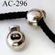 arrêt cordon stop cordon pvc rond couleur chromé diamètre 18 mm hauteur 22 mm idéal pour cordon de 3 a 6 mm prix à l'unité