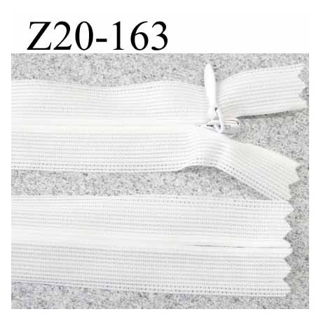 fermeture zip invisible longueur 20 cm couleur blanc non séparable largeur 2.3 cm glissière nylon largeur 4 mm