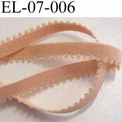 élastique picot plat boucles  couleur beige rosé  largeur 7 mm prix au mètre