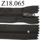 fermeture éclair longueur 18 cm couleur vert kaki foncé non séparable zip nylon largeur 2.5 cm