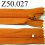 fermeture éclair longueur 50 cm couleur orange non séparable zip nylon largeur 2.5 cm