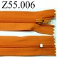 fermeture éclair longueur 55 cm couleur orange non séparable zip nylon largeur 2.5 cm