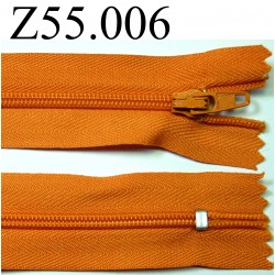 fermeture zip longueur 55 cm couleur orange non séparable zip nylon largeur 2.5 cm