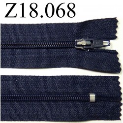 fermeture zip longueur 18 cm couleur bleu foncé non séparable zip nylon largeur 2.5 cm