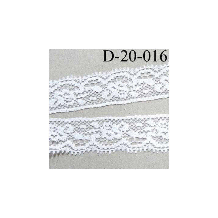 dentelle synthétique largeur 20 mm couleur blanc couleur blanc prix au mètre