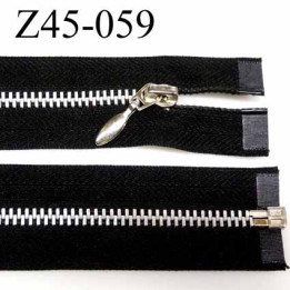 fermeture zip à glissière longueur 45 cm couleur noir  séparable largeur 3.2 cm glissière métal largeur du zip 6 mm