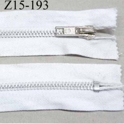 fermeture zip à glissière longueur 15 cm largeur 3.4 cm  couleur blanc non séparable coton et glissière métal  6.5 mm