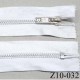 fermeture zip à glissière longueur 10 cm largeur 3.4 cm couleur blanc non séparable coton et glissière métal 6.5 mm