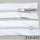 Fermeture zip à glissière longueur 10 cm largeur 3.4 cm couleur blanc non séparable coton et glissière métal 6.5 mm