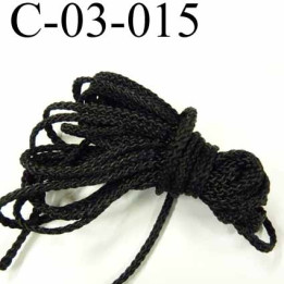 cordon synthétique polypropylène très très solide couleur noir diamètre 3 mm  prix au mètre