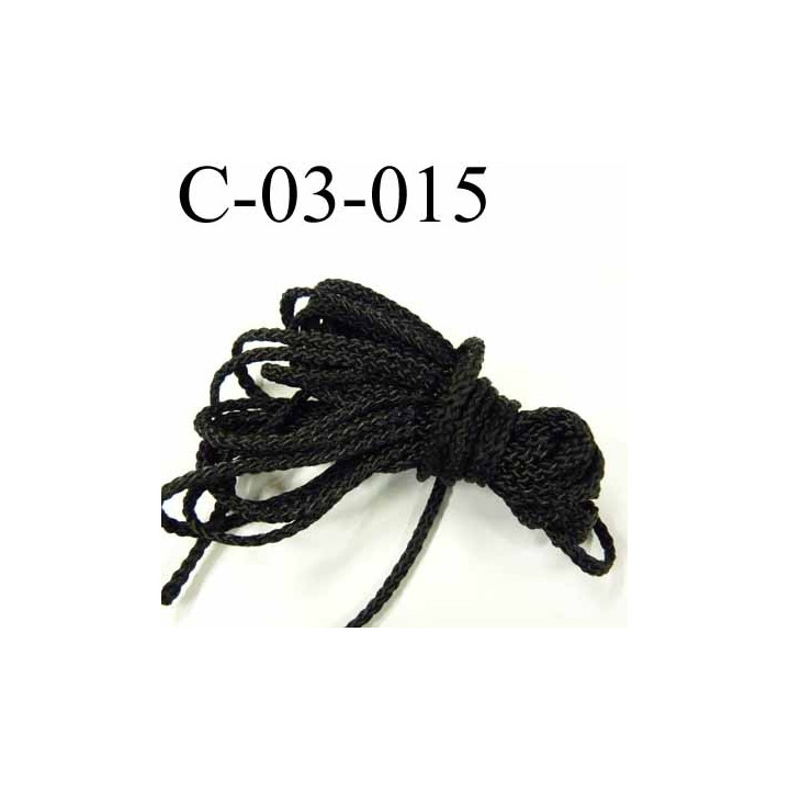 cordon synthétique polypropylène très très solide couleur noir diamètre 3 mm  prix au mètre