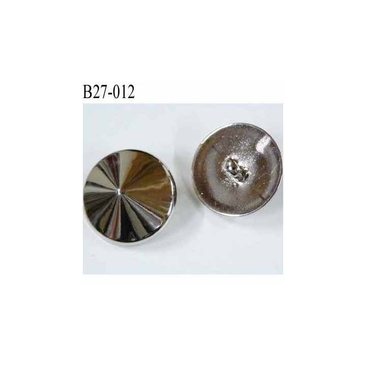 bouton 27 mm pvc forme de pointe diamant brillant chromé accroche un anneau diamètre 27 millimètres
