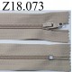fermeture éclair longueur 18 cm couleur beige non séparable zip nylon largeur 2.5 cm