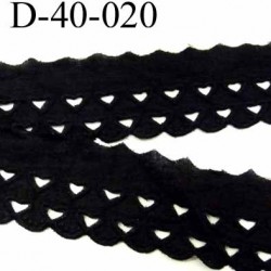 dentelle anglaise galon broderie très jolie 100% coton couleur noir avec des formes de coeurs largeur 40 mm prix au mètre