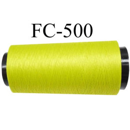 Cone  de fil mousse polyamide fil n° 110 / 2 couleur vert tirant vers l'anis longueur du cone 1000 mètres  bobiné en France