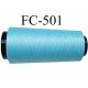 Cone de fil mousse polyamide fil n° 110 / 2 couleur bleu longueur du cone 1000 mètres bobiné en France