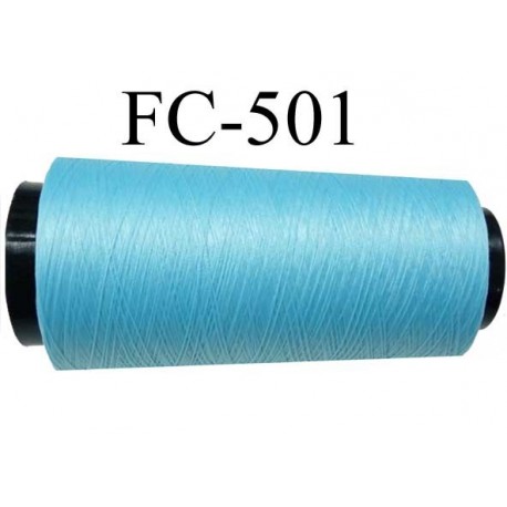 Cone de fil mousse polyamide fil n° 110 / 2 couleur bleu longueur du cone 1000 mètres bobiné en France
