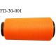 Destockage Cone de fil polyester texturé fil n° 167 couleur orange tirant sur le fluo longueur 2000 mètres bobiné en France 