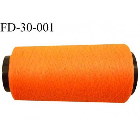 Destockage Cone de fil polyester texturé fil n° 167 couleur orange tirant sur le fluo longueur 2000 mètres bobiné en France 