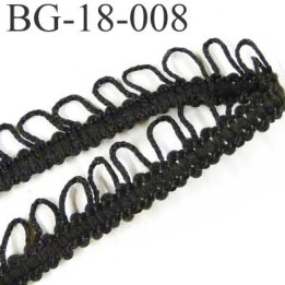  galon ruban boutonnière synthétique et coton largeur 18 mm couleur noir  prix au mètre