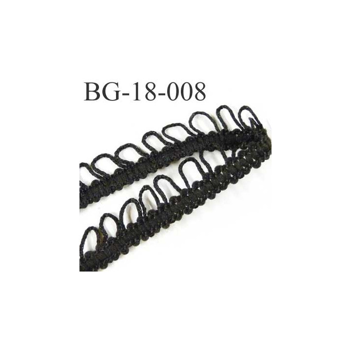  galon ruban boutonnière synthétique et coton largeur 18 mm couleur noir  prix au mètre