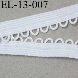 élastique picot boucle plat largeur 13 mm couleur naturel  prix au mètre