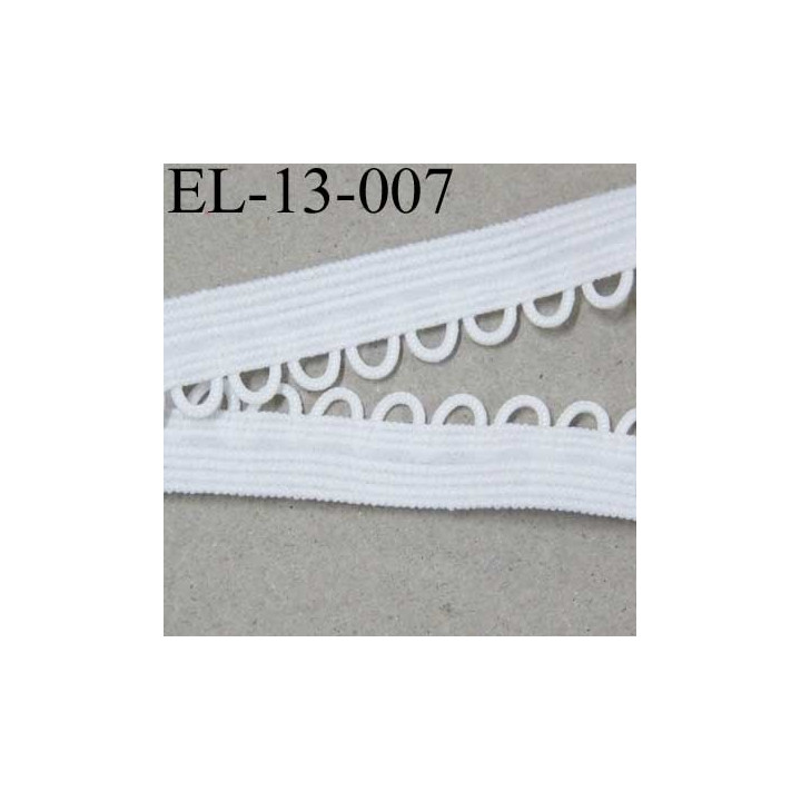 élastique picot boucle plat largeur 13 mm couleur naturel  prix au mètre