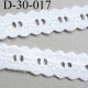 dentelle broderie anglaise galon broderie motif fleur coton couleur blanc largeur 30 mm au mètre