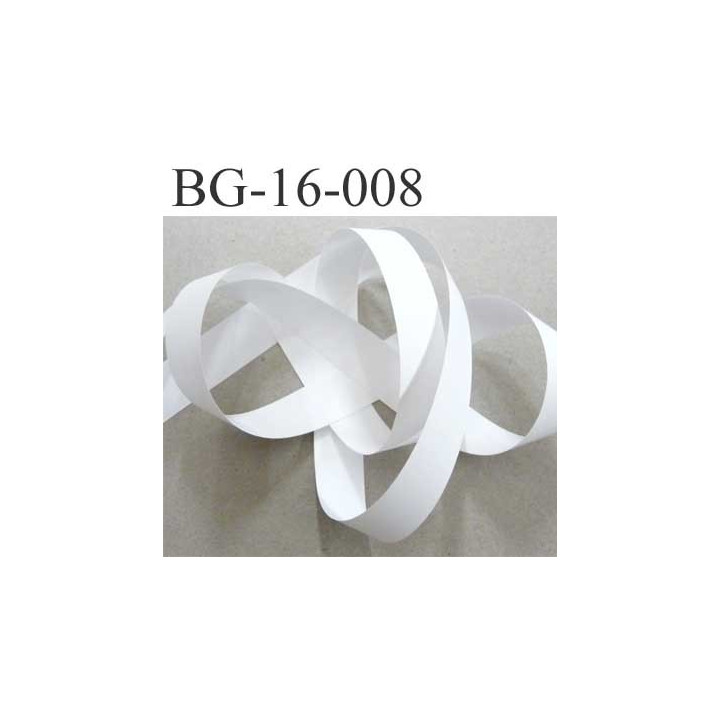 Galon ruban biais ganse en vinyl fin doux et souple largeur 16 mm couleur blanc très très solide prix au mètre