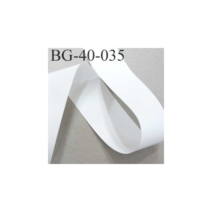 Galon ruban biais ganse en vinyl fin doux et souple largeur 40 mm couleur blanc très très solide prix au mètre