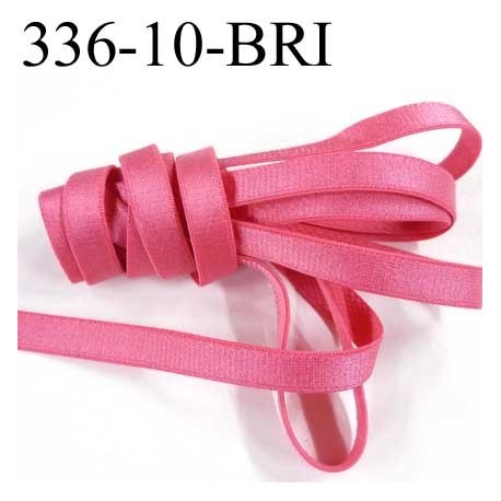 Elastique plat largeur 10 mm couleur rose brillant superbe très belle qualité haut de gamme prix au mètre