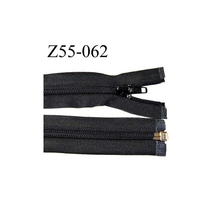 fermeture zip à glissière longueur 55 cm couleur noir séparable largeur 3.2 cm zip glissière nylon largeur 6 mm  