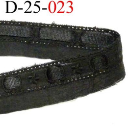dentelle broderie anglaise  galon coton et ruban synthétique brillant  couleur  noir largeur 25 mm prix au mètre