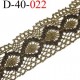 dentelle crochet style ancien en coton et synthétique largeur 40 mm couleur noir et vieille or doré prix au mètre 