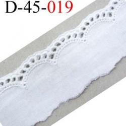 dentelle galon broderie anglaise coton blanc 45 mm prix au mètre