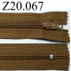 fermeture éclair longueur 20 cm couleur marron non séparable zip nylon largeur 2.5 cm