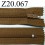 fermeture éclair longueur 20 cm couleur marron non séparable zip nylon largeur 2.5 cm