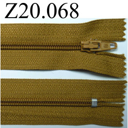 fermeture éclair longueur 20 cm couleur marron non  séparable zip  nylon largeur 2.5 cm