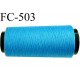 Cone de fil mousse polyamide fil n° 180 couleur bleu longueur du cone 1000 mètres bobiné en France