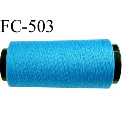 Cone de fil mousse polyamide fil n° 180 couleur bleu longueur du cone 1000 mètres bobiné en France