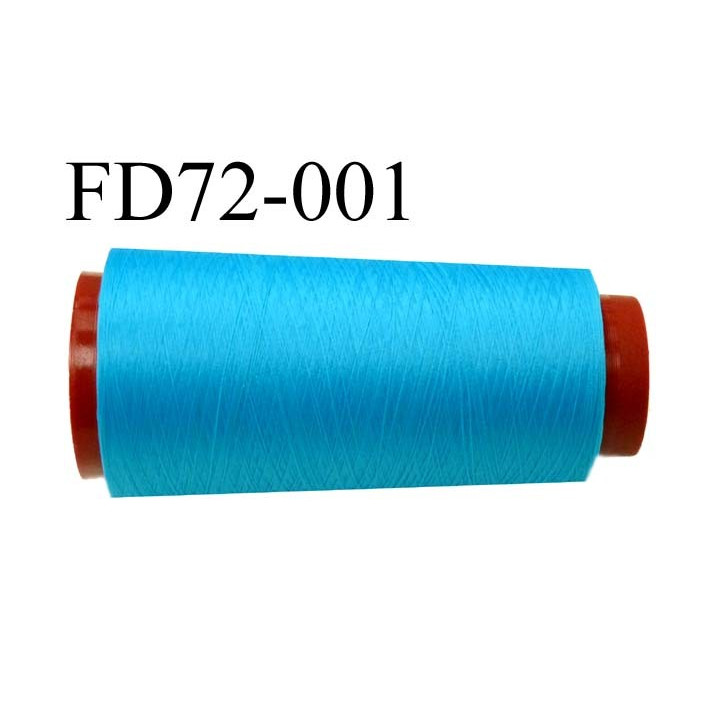 destockage  Cone de fil mousse polyamide n° 140 couleur bleu turquoise longueur  2000 mètres bobiné en France