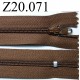 fermeture éclair longueur 20 cm couleur marron non séparable zip nylon largeur 2.5 cm 