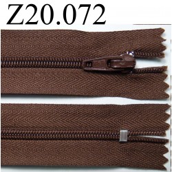 fermeture zip longueur 20 cm couleur marron non séparable zip nylon largeur 2.5 cm