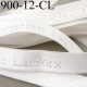 Elastique de marque Christian Lacroix inscription en surpiquage couleur blanc largeur 12 mm prix au mètre