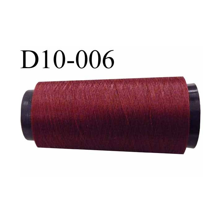 Destockage de fil nylon 2/70 solide couleur prune bordeaux longueur 1000 mètres bobiné en France