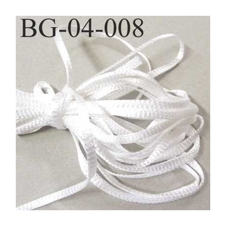 galon cordon ruban albène ou lien a plat largeur 4 mm couleur blanc brillant attention vraiment très très solide prix au mètre